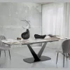 Viadurini Living Ausziehbare Esstische-Ausziehbarer Tisch aus Metall und Keramikplatte in Onyxmarmor-Finish - Marche