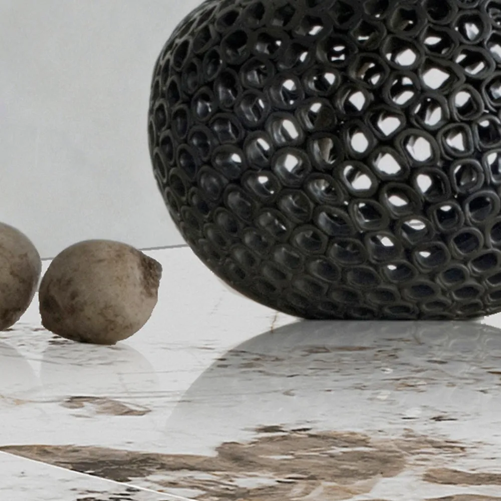 Viadurini Living Ausziehbare Esstische-Ausziehbarer Tisch aus Metall und Keramikplatte in Onyxmarmor-Finish - Marche