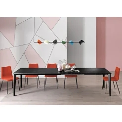 Viadurini Living Ausziehbare Esstische-Ausziehbarer Tisch aus Melamin in schwarzem Marmor-Finish Made in Italy - Ariel
