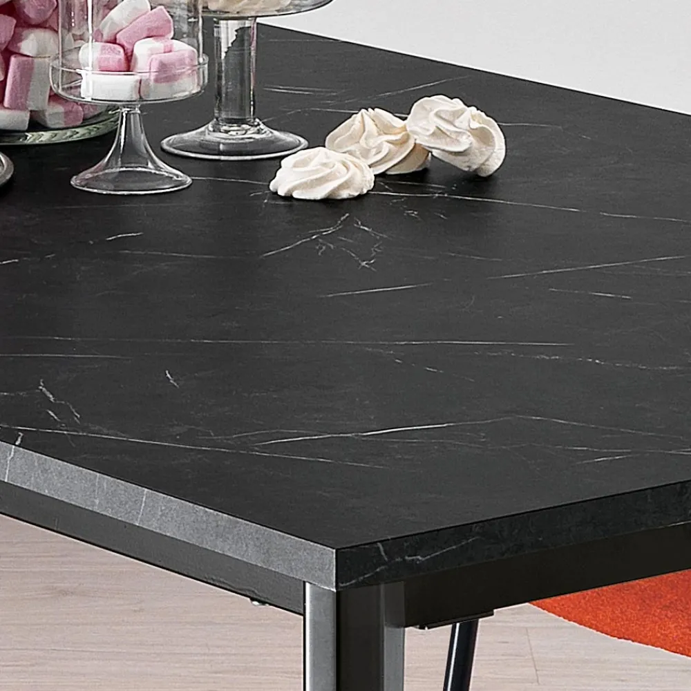 Viadurini Living Ausziehbare Esstische-Ausziehbarer Tisch aus Melamin in schwarzem Marmor-Finish Made in Italy - Ariel