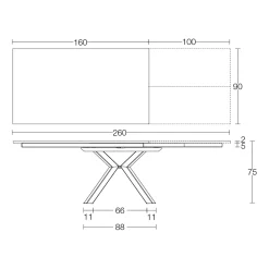 Viadurini Living Ausziehbare Esstische-Ausziehbarer Tisch aus polierter Calacatta-Schwarzkeramik Starlit - Balia