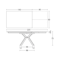 Viadurini Living Ausziehbare Esstische-Ausziehbarer Tisch aus polierter Calacatta-Schwarzkeramik Starlit - Balia