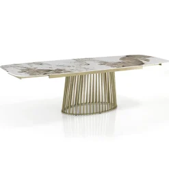 Viadurini Living Ausziehbare Esstische-Ausziehbarer Tisch bis 260 cm in Keramik-, Marmor- und Metallausführung - Veneto