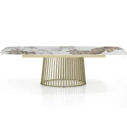 Viadurini Living Ausziehbare Esstische-Ausziehbarer Tisch bis 260 cm in Keramik-, Marmor- und Metallausführung - Veneto