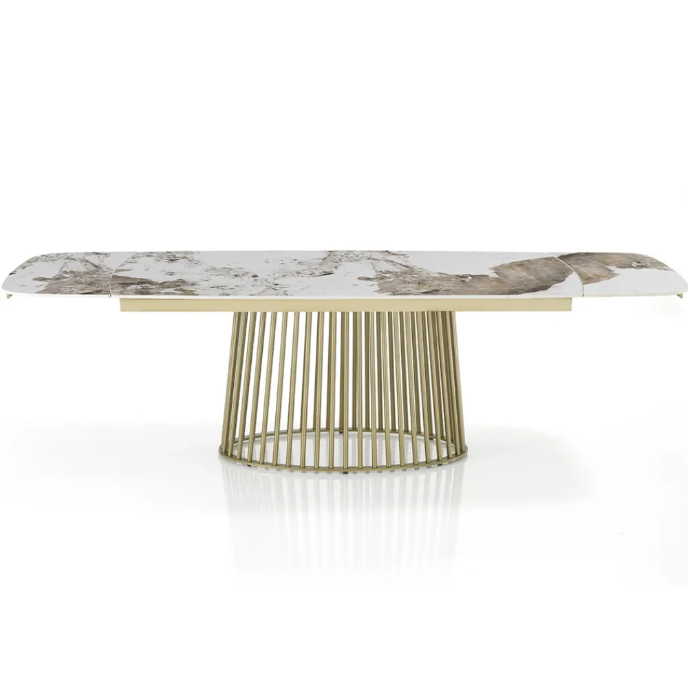 Viadurini Living Ausziehbare Esstische-Ausziehbarer Tisch bis 260 cm in Keramik-, Marmor- und Metallausführung - Veneto