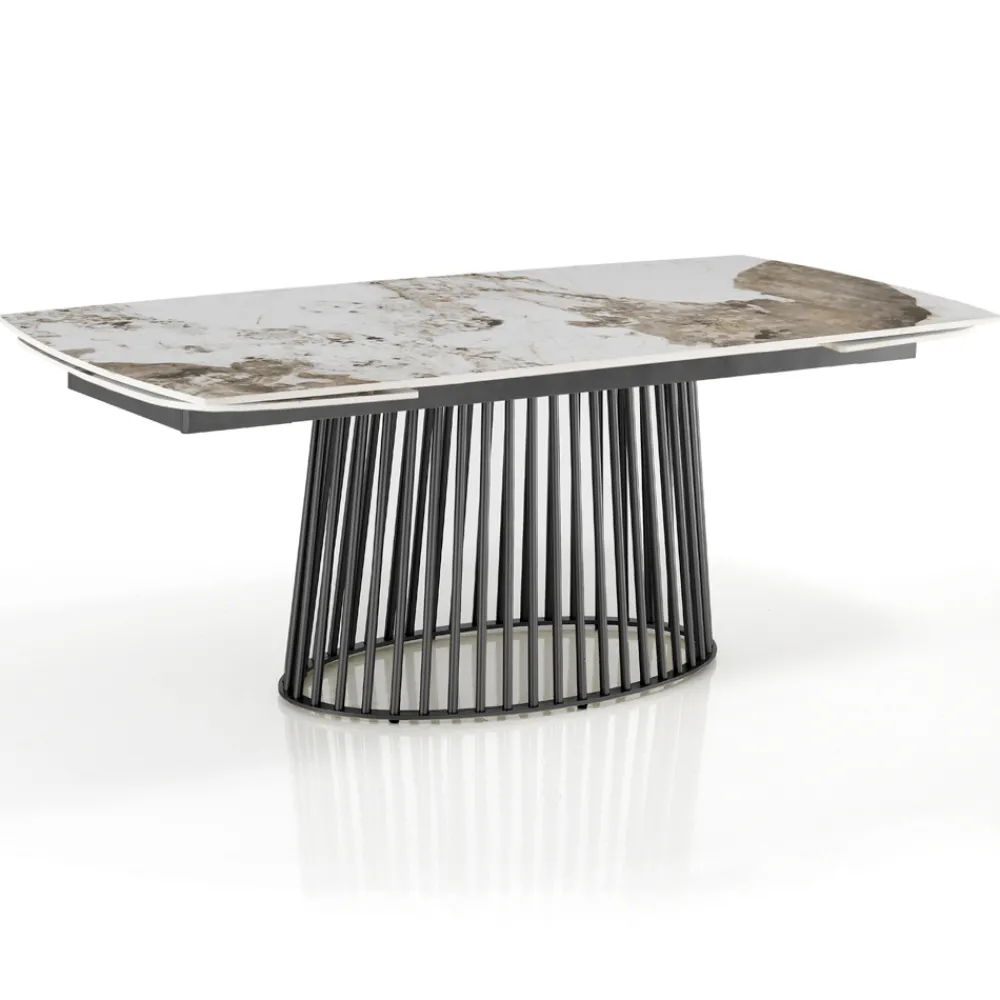 Viadurini Living Ausziehbare Esstische-Ausziehbarer Tisch bis 260 cm in Keramik-, Marmor- und Metallausführung - Veneto