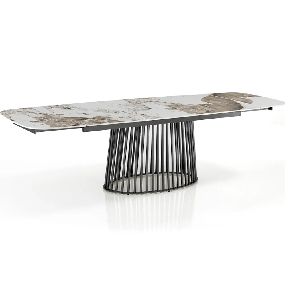 Viadurini Living Ausziehbare Esstische-Ausziehbarer Tisch bis 260 cm in Keramik-, Marmor- und Metallausführung - Veneto