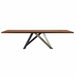 Viadurini Living Ausziehbare Esstische-Ausziehbarer Tisch bis 300 cm aus Holz und Stahl, hergestellt in Italien – Settimmio