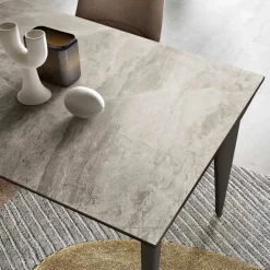 Viadurini Living Ausziehbare Esstische-Ausziehbarer Tisch bis 200 cm Teleskop aus Metall und Feinsteinzeug - Achille