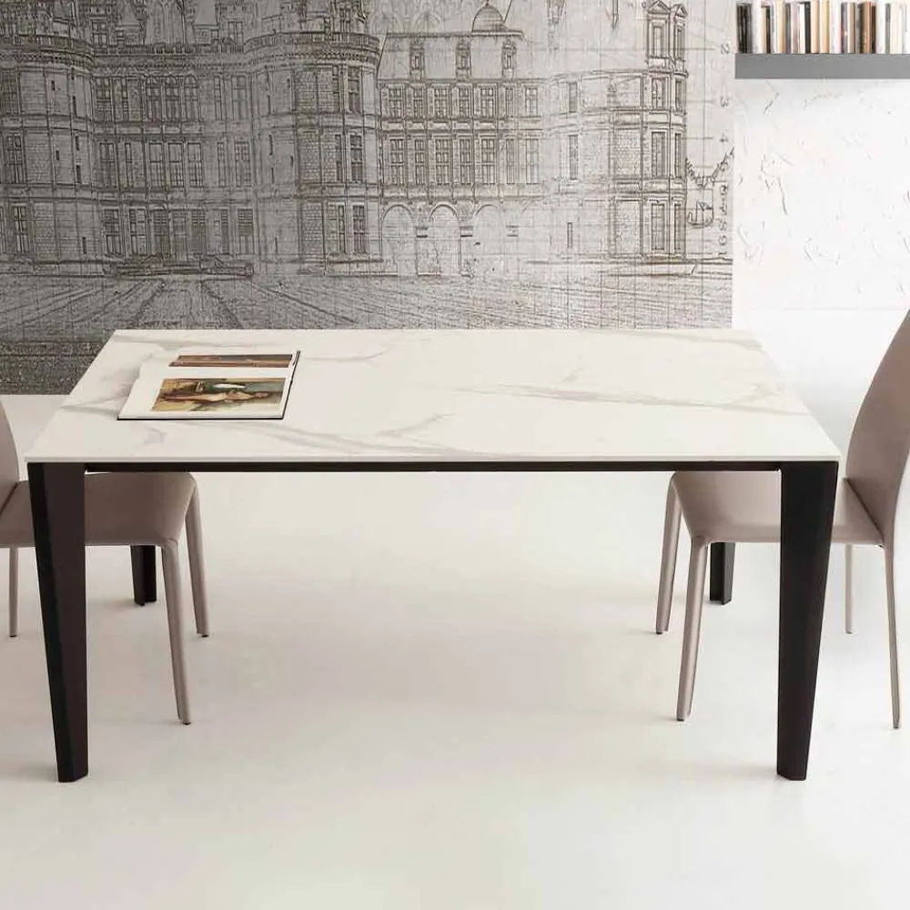 Viadurini Living Ausziehbare Esstische-Ausziehbarer Tisch bis 290 cm aus Glaskeramik Made in Italy - Polonio