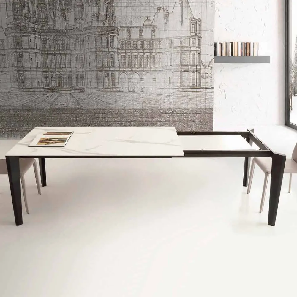 Viadurini Living Ausziehbare Esstische-Ausziehbarer Tisch bis 290 cm aus Glaskeramik Made in Italy - Polonio