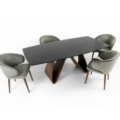 Viadurini Living Esstische-Ausziehbarer Tisch bis 276 cm aus Keramik Noir Desir Made in Italy - Equator