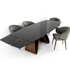 Viadurini Living Esstische-Ausziehbarer Tisch bis 276 cm aus Keramik Noir Desir Made in Italy - Equator