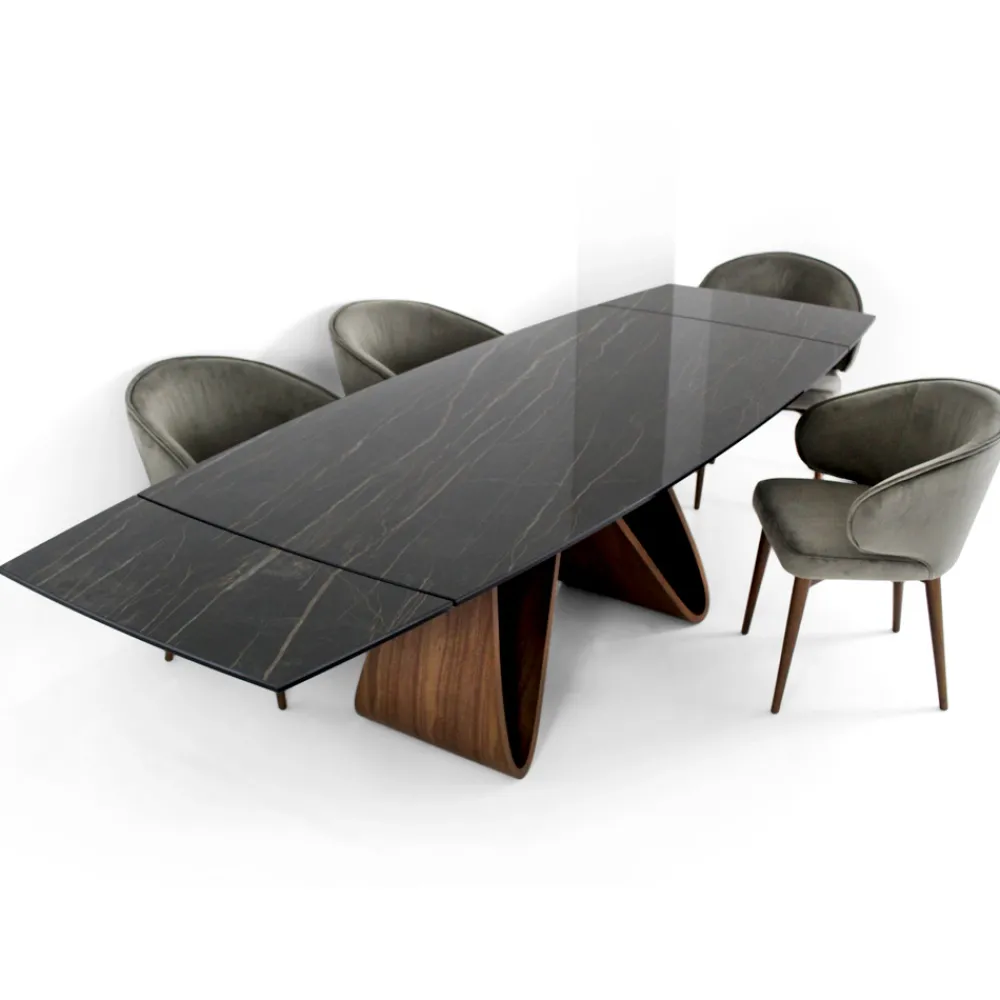 Viadurini Living Esstische-Ausziehbarer Tisch bis 276 cm aus Keramik Noir Desir Made in Italy - Equator