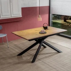 Viadurini Living Ausziehbare Esstische-Ausziehbarer Tisch bis 190 cm mit Metall- und Melaminplatte – Lavendel