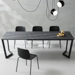 Viadurini Living Ausziehbare Esstische-Ausziehbarer Tisch bis 238 cm Metall und farbiges Hpl Made in Italy - Pablito