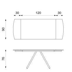 Viadurini Living Ausziehbare Esstische-Ausziehbarer Tisch bis 180 cm aus Keramik auf Glas und Metall – Lozzolo
