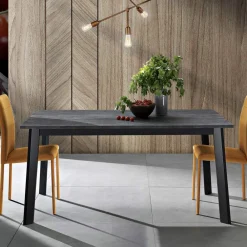 Viadurini Living Ausziehbare Esstische-Ausziehbarer Tisch bis 220 cm mit Gestell aus Graphit-Buche Made in Italy - Toles