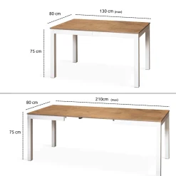 Viadurini Living Ausziehbare Esstische-Ausziehbarer Tisch bis 210 cm aus Melamin und Massivholz Made in Italy - Gustavo