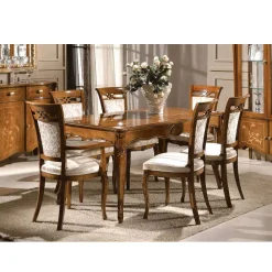 Viadurini Classic Ausziehbare Esstische-Ausziehbarer Tisch bis 280 cm aus Bassano Nussbaumholz Made in Italy - Caligola