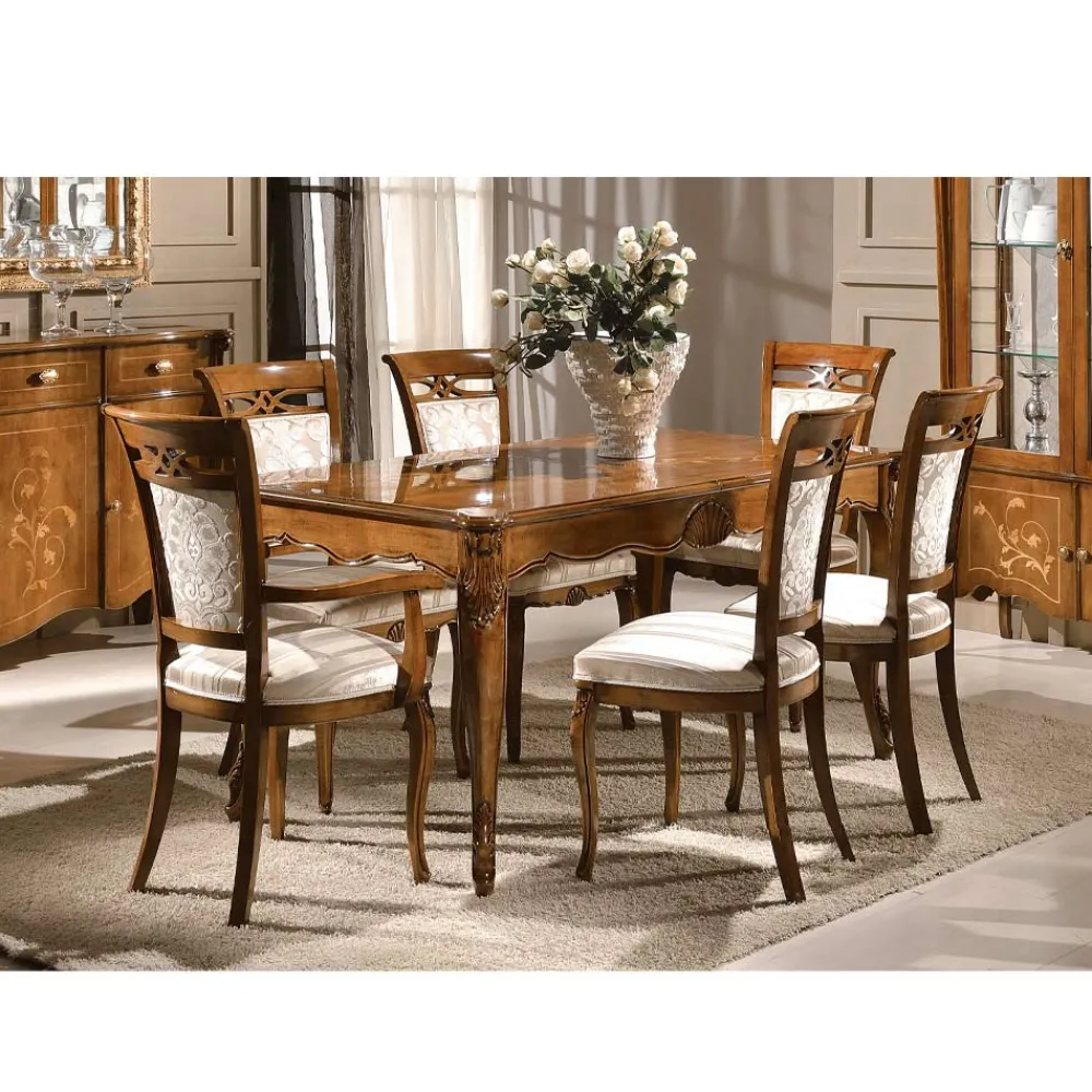 Viadurini Classic Ausziehbare Esstische-Ausziehbarer Tisch bis 280 cm aus Bassano Nussbaumholz Made in Italy - Caligola