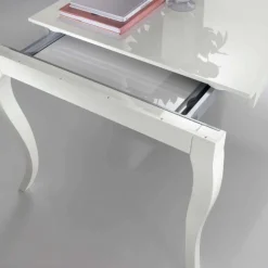 Viadurini Living Esstische Nach Mass|Ausziehbare Esstische-Ausziehbarer Tisch bis 350 cm in glänzend weißer Tanganika-Walnuss - Leomas