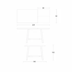 Viadurini Living Ausziehbare Esstische-Ausziehbarer Tisch bis zu 280 cm aus Holz und Metall Made in Italy - Gallotto