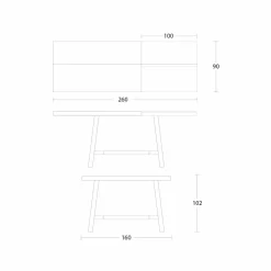 Viadurini Living Ausziehbare Esstische-Ausziehbarer Tisch bis zu 280 cm aus Holz und Metall Made in Italy - Gallotto