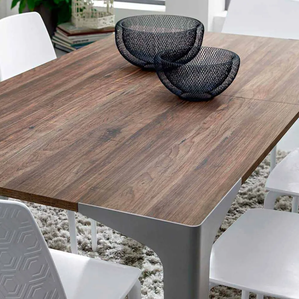 Viadurini Living Ausziehbare Esstische-Ausziehbarer Tisch Bis zu 222 cm in HPL Holzoptik Made in Italy - Vulcano
