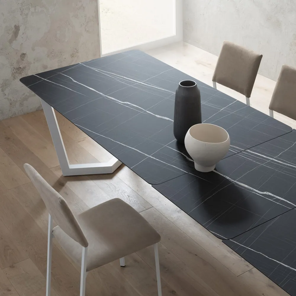 Viadurini Living Ausziehbare Esstische-Ausziehbarer Tisch bis zu 300 cm Platte aus laminiertem HPL Made in Italy - Bastiano