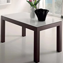 Viadurini Living Esstische Nach Mass|Ausziehbare Esstische-Ausziehbarer Tisch bis zu 270 cm aus Glas und Eschenholz Made in Italy - Homer