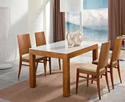 Viadurini Living Esstische Nach Mass|Ausziehbare Esstische-Ausziehbarer Tisch bis zu 270 cm aus Glas und Eschenholz Made in Italy - Homer