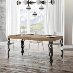 Viadurini Living Ausziehbare Esstische-Ausziehbarer Tisch bis zu 4 m aus Melaminholz und Eisen, hergestellt in Italien – Marella