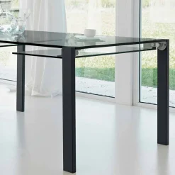 Viadurini Living Esstische Nach Mass|Ausziehbare Esstische-Ausziehbarer Tisch Bis zu 280 cm aus transparentem Glas Made in Italy - Sopot