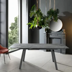 Viadurini Living Ausziehbare Esstische-Ausziehbarer Tisch bis zu 200 cm aus gesintertem Stein mit Marmoreffekt – Ananas