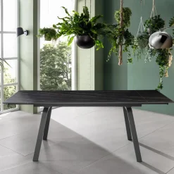 Viadurini Living Ausziehbare Esstische-Ausziehbarer Tisch bis zu 200 cm aus gesintertem Stein mit Marmoreffekt – Ananas