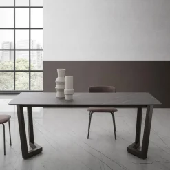 Viadurini Living Ausziehbare Esstische-Ausziehbarer Tisch bis zu 300 cm aus geschichtetem HPL Made in Italy - Bastiano