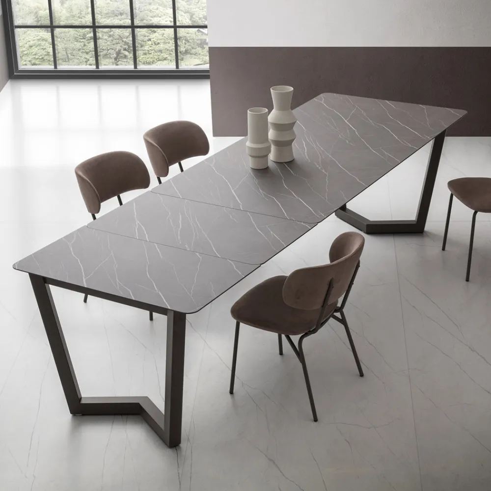 Viadurini Living Ausziehbare Esstische-Ausziehbarer Tisch bis zu 300 cm aus geschichtetem HPL Made in Italy - Bastiano