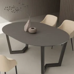 Viadurini Living Ausziehbare Esstische-Ausziehbarer Tisch bis zu 180 cm rund Hpl laminiert Made in Italy - Bastiano