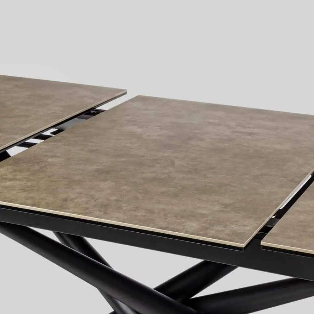 Viadurini Living Ausziehbare Esstische-Ausziehbarer Tisch Bis zu 220 cm in Keramik und Stahl Homemotion - Brianza