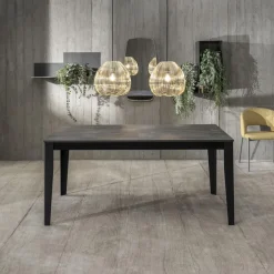 Viadurini Living Ausziehbare Esstische-Ausziehbarer Tisch bis zu 316 cm in Melamin und Metallgestell – Weihrauch