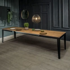 Viadurini Living Ausziehbare Esstische-Ausziehbarer Tisch bis zu 316 cm in Melamin und Metallgestell – Weihrauch