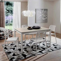 Viadurini Living Ausziehbare Esstische-Ausziehbarer Tisch Bis zu 238 cm aus Laminam und Metall Made in Italy - Remigio