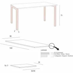 Viadurini Living Ausziehbare Esstische-Ausziehbarer Tisch Bis zu 238 cm aus Laminam und Metall Made in Italy - Remigio