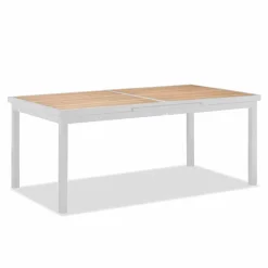 Viadurini in the Garden Gartentische Aus Aluminium|Ausziehbare Gartentische-Ausziehbarer Tisch im Freien aus Aluminium und Teakholz - Bilel