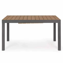 Viadurini in the Garden Gartentische Aus Aluminium|Ausziehbare Gartentische-Ausziehbarer Tisch im Freien Bis zu 200 cm mit Platte aus Teakholz - Bobel-Finish