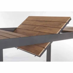 Viadurini in the Garden Gartentische Aus Aluminium|Ausziehbare Gartentische-Ausziehbarer Tisch im Freien Bis zu 200 cm mit Platte aus Teakholz - Bobel-Finish