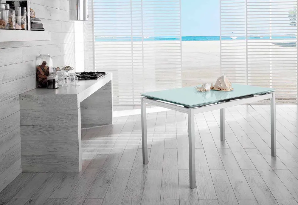 Viadurini Living Ausziehbare Esstische-Ausziehbarer Tisch in modernem Design bis 200 cm in Glas und Metall - Stempel