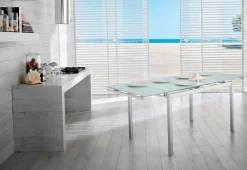 Viadurini Living Ausziehbare Esstische-Ausziehbarer Tisch in modernem Design bis 200 cm in Glas und Metall - Stempel