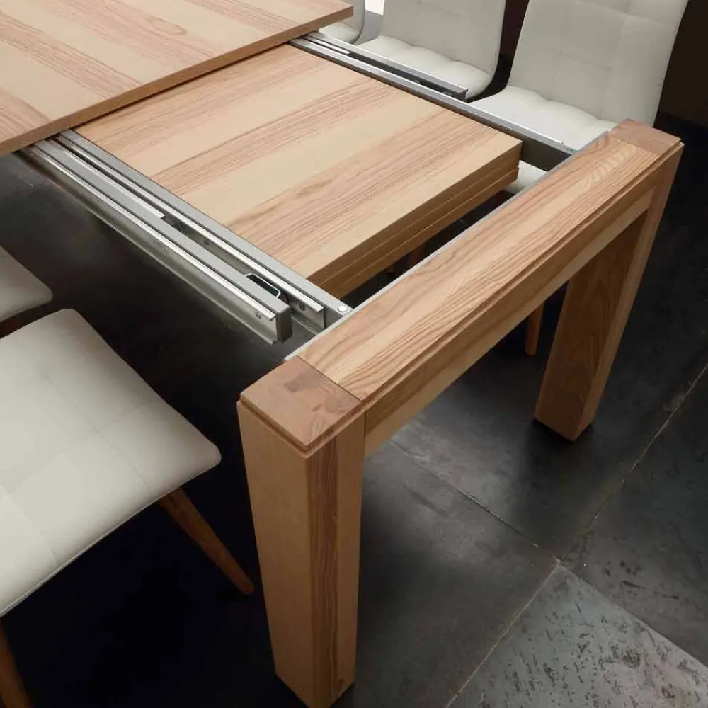 Viadurini Living Ausziehbare Esstische-Ausziehbarer Tisch mit Beinen aus Massivholz Indiana